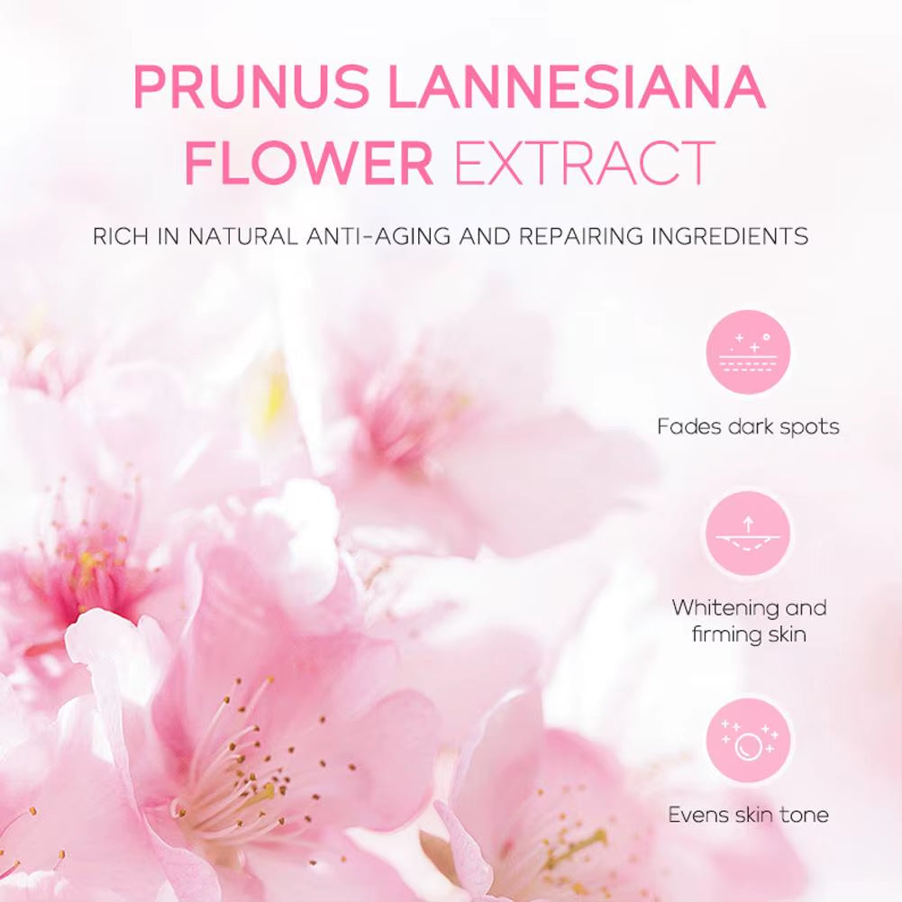 4Pcs/Bag Sakura Skin Care Sets Facial Cleanser Face Face Toner Sunscreen Moisturizing Smoothing Nourishing Skincare Product